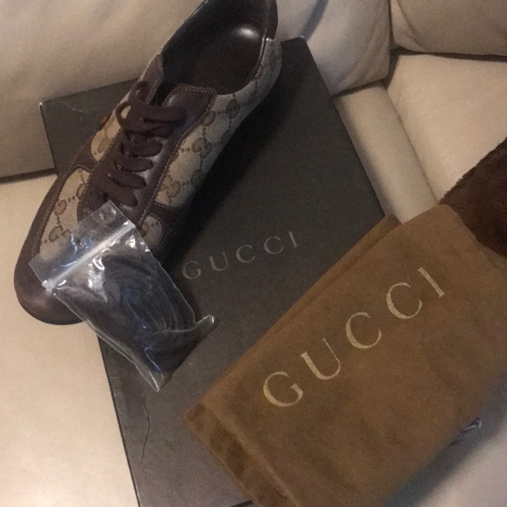 Gucci canvas and leather women’s loafers